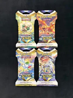 Pokemon TCG Brilliant Stars Sleeved Booster Packs - Lot of 4 - Complete Art Set - Image 1