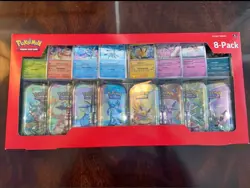 Pokemon 8-Pack Costco box, Evolution TIN set, prismatic evolution - Image 1