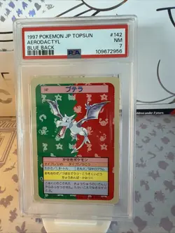 Pokemon Carddass Topsun No.142 Aerodactyl Pocket Monsters Blue Back PSA 7 NM - Image 1