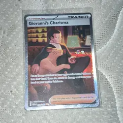 Pokemon Giovanni's Charisma Ultra Rare Trainer 197/165 Scarlet & Violet Holo - Image 1