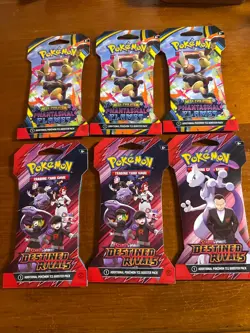 Pokemon TCG: Destined Rivals , Phantasmal Flame Blister Pack - Sealed - Lot Of 6 - Image 1