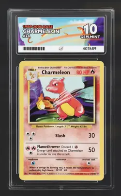 Pokemon English 1999 2000 Base Set 24 Charmeleon Ace Gem Mint 10 - Image 1
