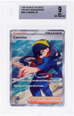 2024 Pokemon Twilight Masquerade Carmine Ultra Rare #204 BGS 9 - Image 1