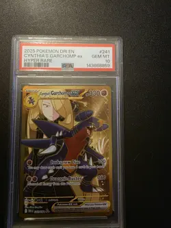 2025 POKEMON DRI EN-DESTINED RIVALS HYPER RARE #241 CYNTHIA'S GARCHOMP EX PSA 10 - Image 1