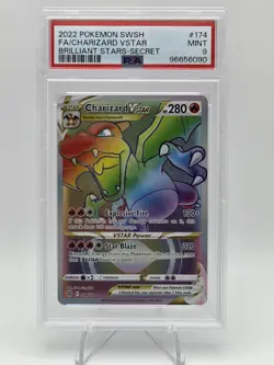 Pokemon Charizard VSTAR Secret Rare Holo PSA 9 174/172 Brilliant Stars 2022 - Image 1