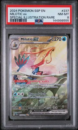 2024 Pokemon Ssp En-Surging Sparks #237 Milotic Ex Illustration Rare PSA 8 - Image 1