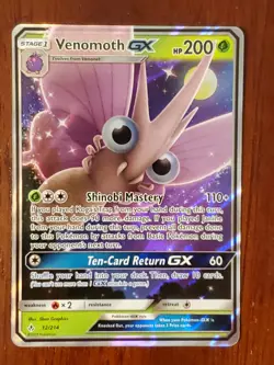 Venomoth GX ULTRA RARE HOLO 12/214 Pokemon Unbroken Bonds, NM- PACK FRESH - Image 1