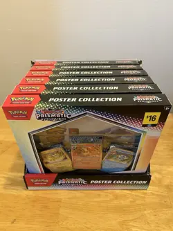 Pokemon TCG Prismatic Evolutions Poster Collection Display Sealed Case 6 Boxes - Image 2