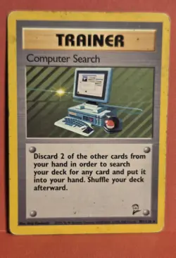 Pokemon Computer Search 101/130 Base Set 2 2000 Rare Trainer Regular TCG - Image 1