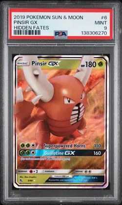 PSA 9 Pinsir Gx 6 Hidden Fates Pokemon Sun & Moon Hidden Fates 2019 - Image 1