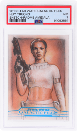 2018 Topps Star Wars Galactic Files Padme Amidala Huy Truong Sketch Card PSA 7 - Image 1