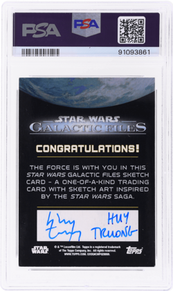 2018 Topps Star Wars Galactic Files Padme Amidala Huy Truong Sketch Card PSA 7 - Image 2