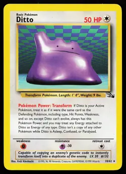 Ditto 18/62 Rare Fossil Pokemon Card - Image 1