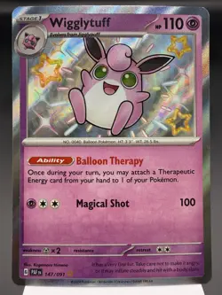 Wigglytuff 147/091 - Shiny Holo Rare - Paldean Fates Pokemon Card MINT - Image 1