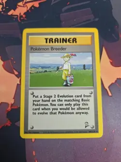 Pokemon TCG Breeder 105/130 Base Set 2 Rare Pokemon Card MP - Image 1