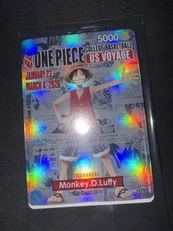 One Piece Monkey D. Luffy US Voyage College Basketball Promo Card - Image 1
