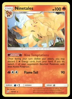 Pokemon Cards Ninetales 16/181 Team Up Sun & Moon Rare NM - Image 1