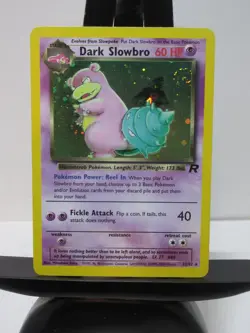 Pokemon TCG Dark Slowbro Rare Holo Card #12/82 Team Rocket w/ Swirl - Image 1