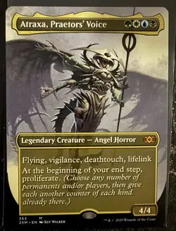 atraxa praetors' voice - Borderless. Light Play, Kept Sleeved - Image 1