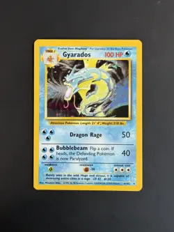 Gyarados Holo Base Set Pokemon 6/102 Rare WOTC English Excellent - Image 1