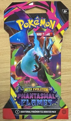 Pokemon Mega Evolution Phantasmal Flames Booster Pack Hanger - Image 1