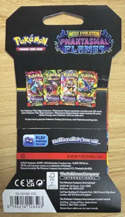 Pokemon Mega Evolution Phantasmal Flames Booster Pack Hanger - Image 2
