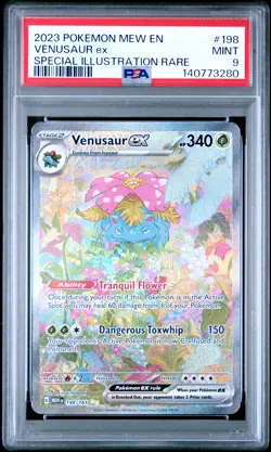 2023 POKEMON MEW EN-151 SPECIAL ILLUSTRATION RARE #198 VENUSAUR EX PSA 9 - Image 1