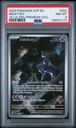 2023 POKEMON SVP EN #052 MEWTWO 151 ULTRA-PREMIUM COLL PSA 8 NM-MT - Image 1