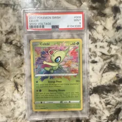 Pokemon Celebi 009/185 Amazing Rare Holo Vivid Voltage 2020 PSA 9 English - Image 1