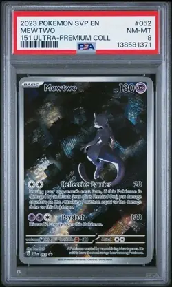 2023 POKEMON SVP EN #052 MEWTWO 151 ULTRA-PREMIUM COLL PSA 8 NM-MT - Image 1