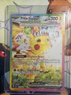 Pokemon Pikachu ex 238/191 Sv08 Surging Sparks Full Art Tera Holo SIR English - Image 1
