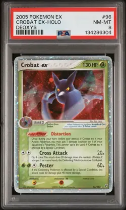 Pokemon Crobat ex EX Deoxys Holo Rare #96 PSA 8 NM-MT English - Image 1