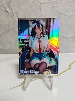 Albedo Trading Card Waifu Goddess Story Anime Girl holo Karte Manga Full Art - Image 1