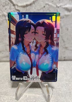 Aerith FFY Trading Card Waifu Goddess Story Anime Girl holo Karte Manga Full Art - Image 1