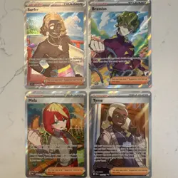 Pokemon TCG Full Art Holo Trainer Supporter Card Lot Mela Tyme Surfer Brassius - Image 1