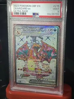 Pokemon TCG Charizard EX Obsidian Flames Holo Ultra Rare Card 215/197 PSA 9 - Image 1