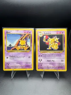 NM+ VINTAGE WOTC BASE SET POKEMON CARDS 🔥 KADABRA 32/102 & ABRA 43/102 🔥 - Image 1
