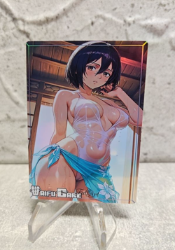 Mikasa Ackerman Trading Card Waifu Goddess Story Anime Girl holo Karte Manga - Image 1