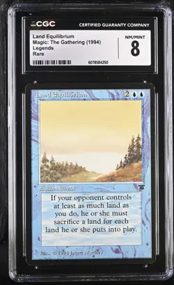MTG Land Equilibrium Legends CGC 8 NM/Mint Rare Graded Vintage Magic - Image 1