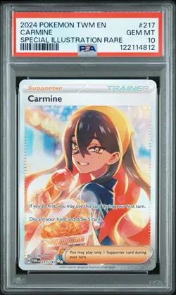 2024 Pokemon SV Twilight Masquerade TWM EN Carmine #217/167 PSA 10 - Image 1