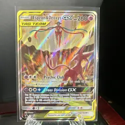 Pokemon Espeon & Deoxys GX TAG TEAM Promo SM240 Holo Psychic Basic Card - Image 1