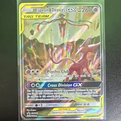 Pokemon Espeon & Deoxys GX TAG TEAM Promo SM240 Holo Psychic Basic Card - Image 3