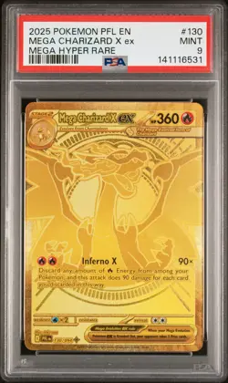 2025 POKEMON PFL EN-PHANTASMAL FLAMES MEGA HYPER RARE MEGA CHARIZARD X EX PSA 9 - Image 1