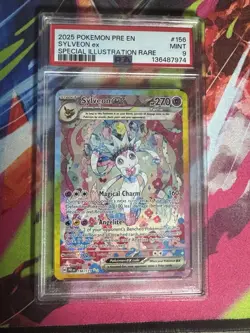 2025 Pokemon Prismatic Evolutions SIR Sylveon Ex #156 PSA 9 - Image 1