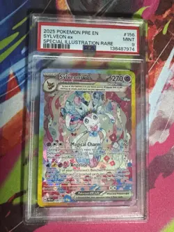 2025 Pokemon Prismatic Evolutions SIR Sylveon Ex #156 PSA 9 - Image 2
