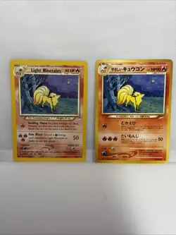 (2) LIGHT NINETALES 50/105 & Light Ninetales No 038 Japanese Neo Destiny Pokemon - Image 1