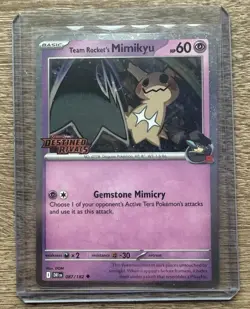 Pokemon - Team Rocket’s Mimikyu 87/182 Destined Rivals Stamp Prerelease Promo NM - Image 1