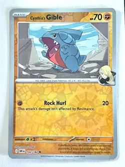 Cynthia’s Gible 102/182 Reverse Holo Destined Rivals Pokemon TCG - Near Mint NM - Image 1