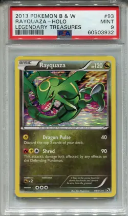Pokemon Black & White Legendary Treasures Holo #93 Rayquaza PSA 9 - Image 1
