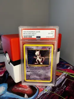 1999 Pokemon Game #10 Mewtwo holo Shadowless PSA 6 EX-MT - Image 1